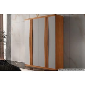 Guarda Roupa Solteiro 4 Portas e 2 Gavetas Grécia Naturale/Off White - Rufato