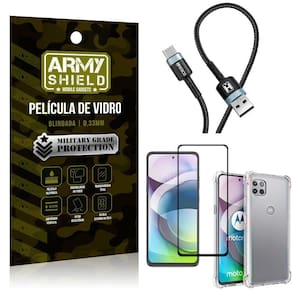Cabo usb tipo c hs-302 moto g 5g+capinha+película 3d