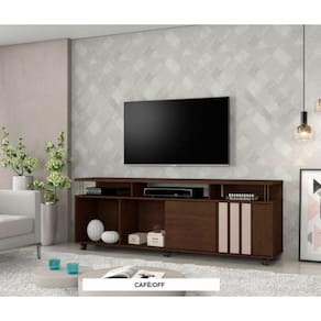 Rack Atraente Para Tvs Até 75 Polegadas Candian Jcm Movelaria Café/ Off White