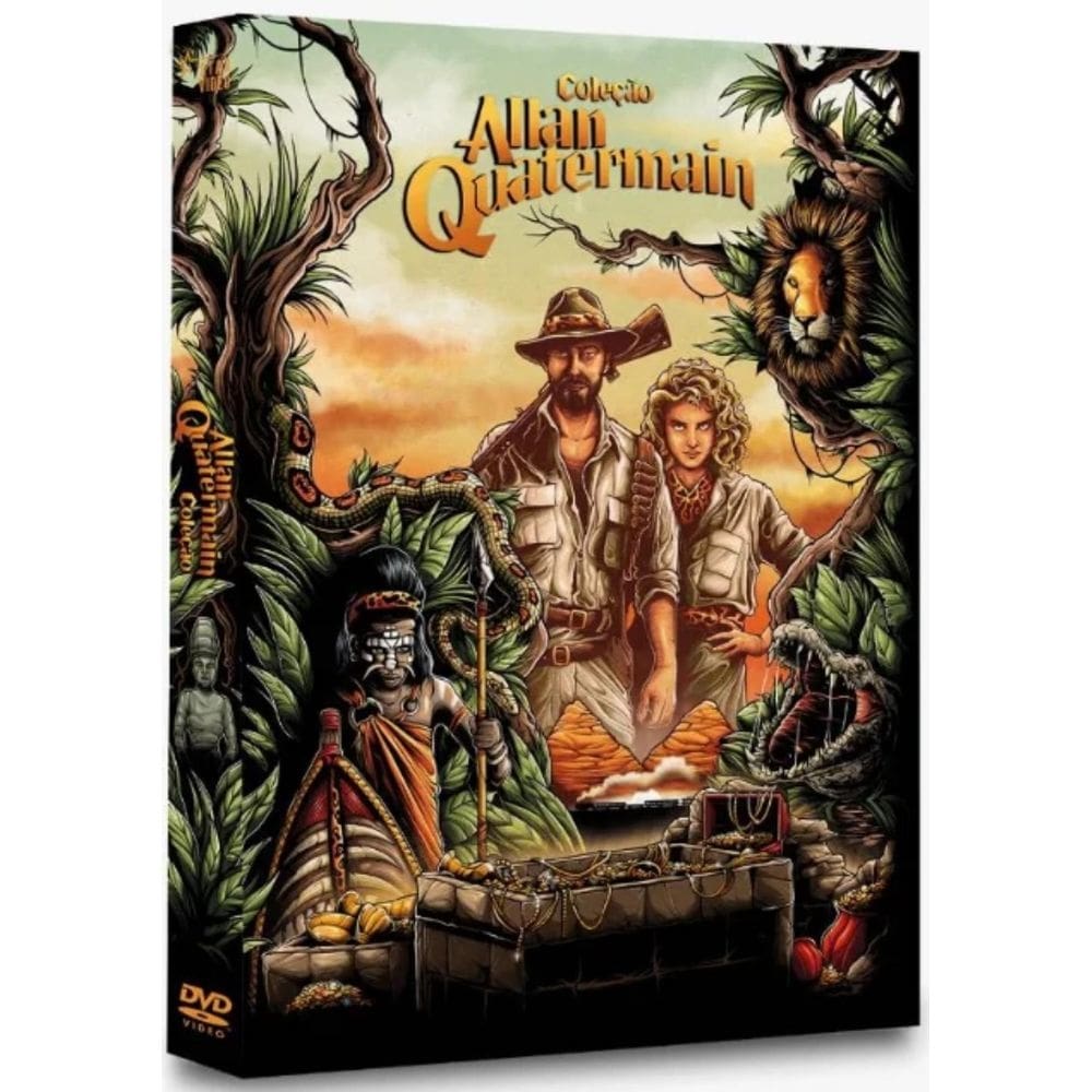 Box dvd coleção allan quatermain   2 discos + luva + cards