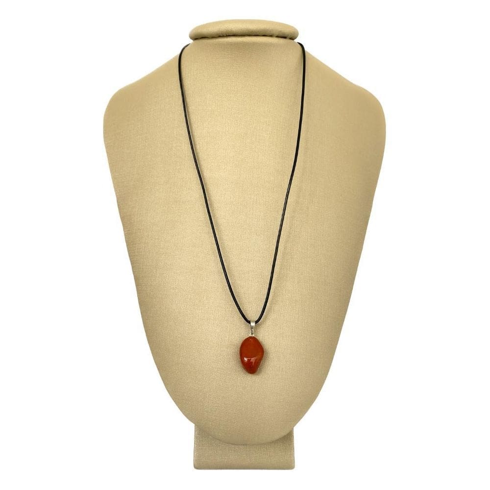 Colar em couro grego e prata cornalina - ponte vecchio joias