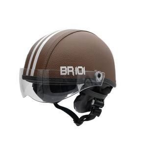 Capacete coquinho scooter elétrica bike marrom viseira
