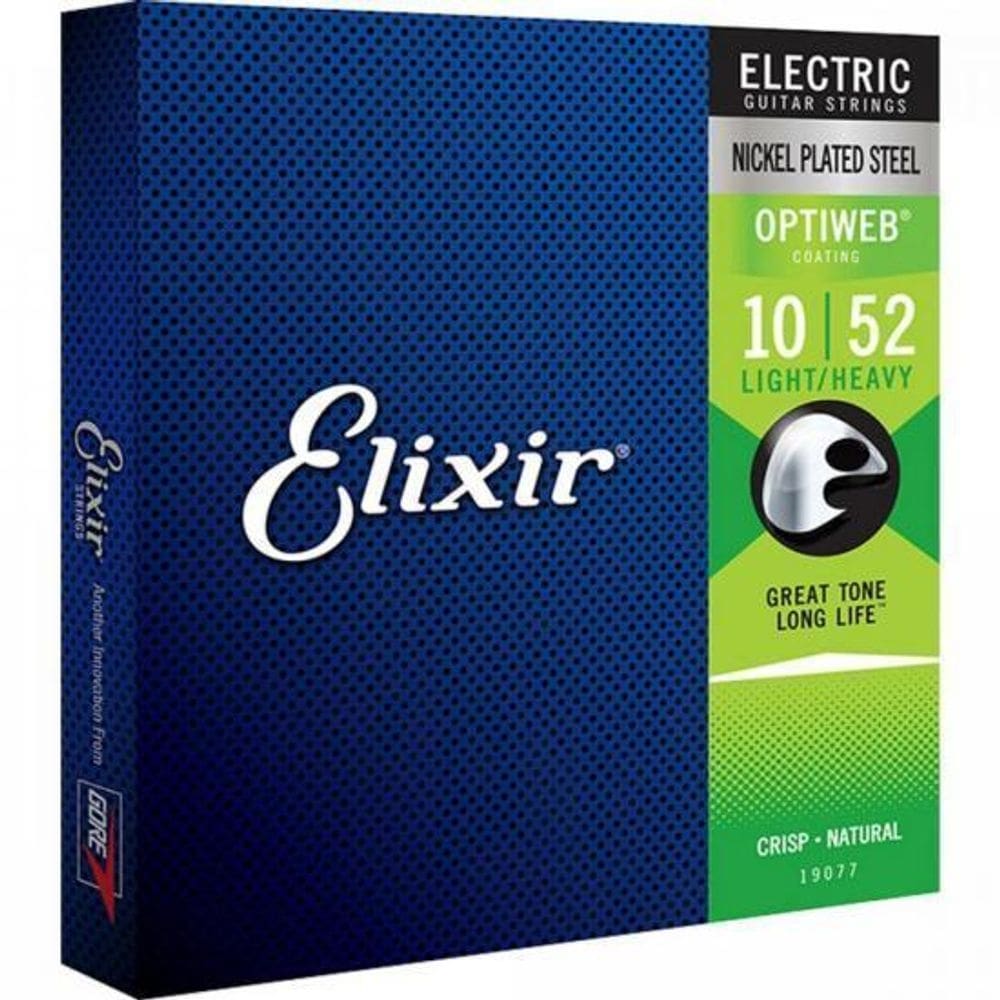 Encordoamento Para Guitarra .010 Optiweb 19077 Elixir