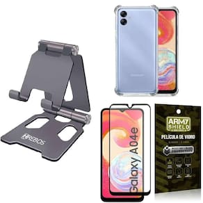 Kit suporte de mesa hrebos hs-373 - capinha + película - cinza