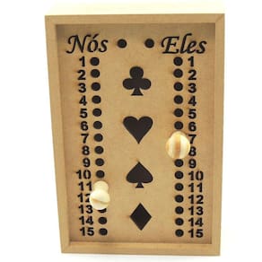 Caixa marcador truco estojo baralho cartas mdf
