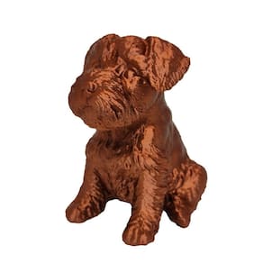 Schnauzer Cachorro 12Cm Objeto 3D Decorativo Cor Bronze