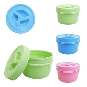 Pote plastico redondo baixo pequeno color tampa rosca 300ml