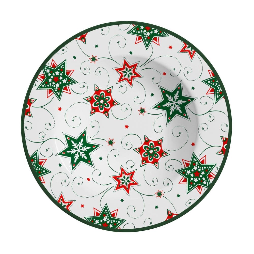 Conjunto com 6 pratos fundo natal