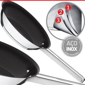 Frigideira Antiaderente Aço Inox Fundo Triplo Indução Ø20cm