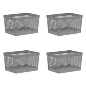 Kit 04 Cesto Organizador Caixa Armário Brinquedos 20L