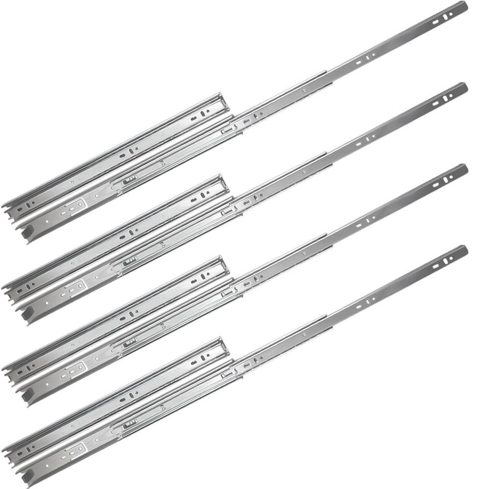 Kit 8 corrediça telescópica 400mm x 35mm 35kg gaveta 4 pares