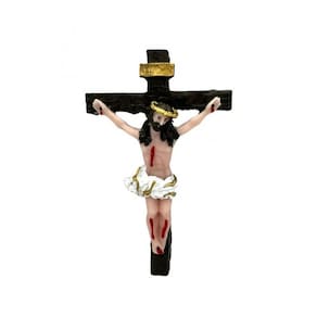 Crucifixo decorativo de parede 11 cm em resina