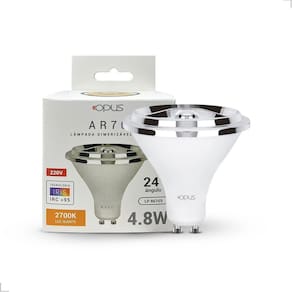 Lâmpada Led Ar70 4.8W 2700K Luz Quente Gu10 Com Dimmer 220V