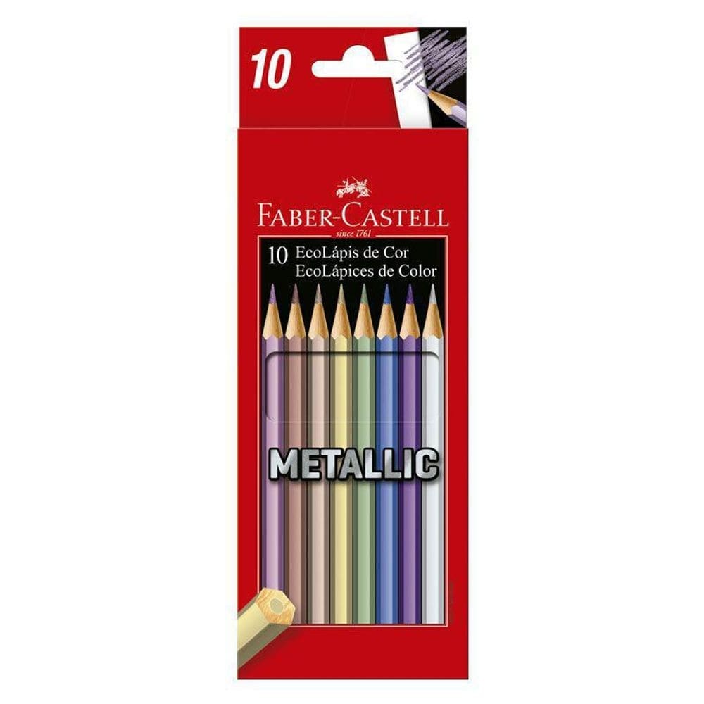 Lápis De Cor Faber-Castell 10 Cores Metallic 120410G 26254