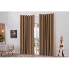 Cortina blackout avelã franzida 8m x 2,80m decoração luxo