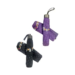 Kit 02 Sombrinha Fem Al Super Leve Voyagem Preto Roxo 3025