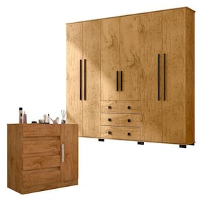 Cômoda 8000 e Guarda Roupa Casal B23063 Freijó - Araplac