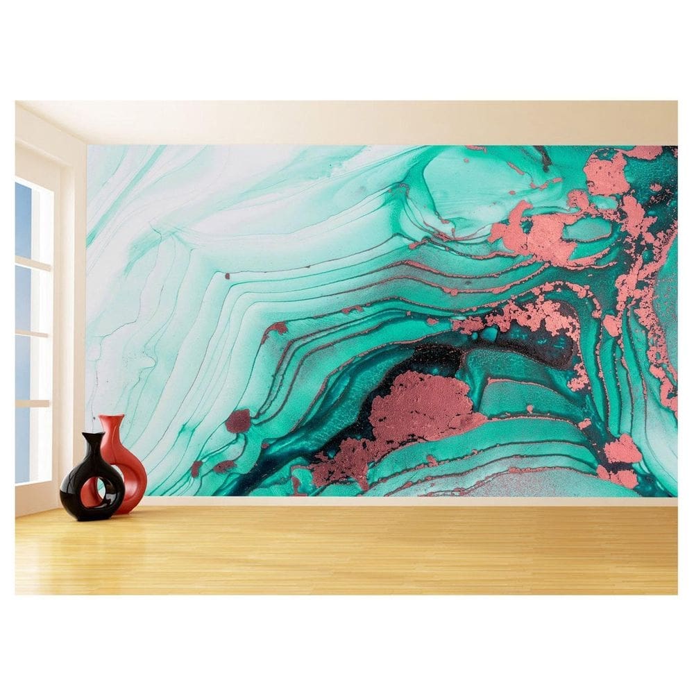 Papel De Parede 3D Estilo Marmore Tintas Cores 3,5M Mbr165