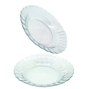 Kit Jogo Pratos Fundo Sopa Transparente 4 Peças 22,4cm