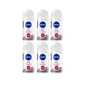 Desodorante roll-on nivea 50ml fem dry comfort- kit c/6un