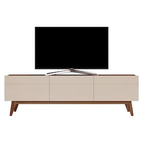 Rack Bancada Classic 3 Gavetas 1.8 Off White Freijó Touch - Imcal