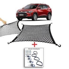 Rede porta malas tracker + kit de argolas para fixação