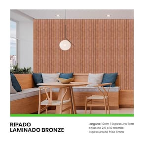 Painel Ripado Laminado Eva 10Cm Largura Cor Bronze Linha
