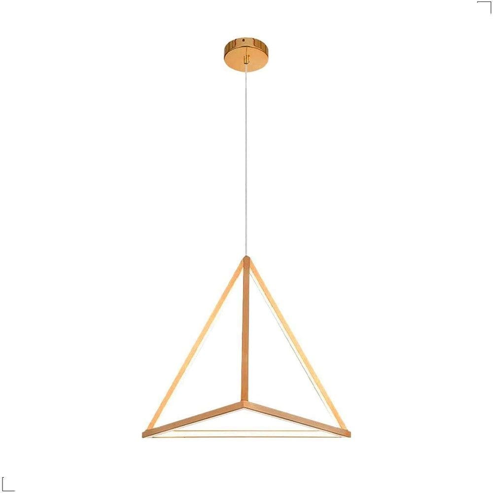 Lustre Pendente Moderno Triangular Led 3200K Cabo 2M Dourado