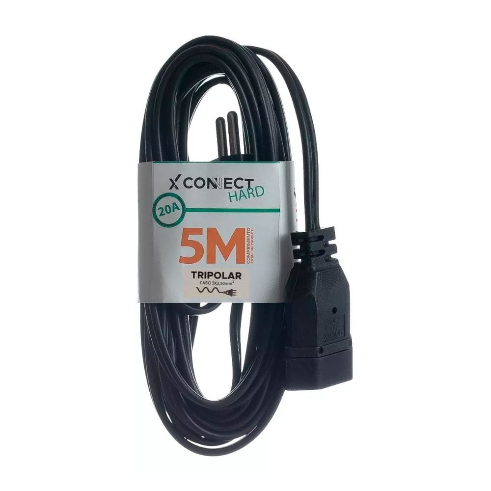 Extensão 5m 20a Tripolar Reforçada Connect Hard