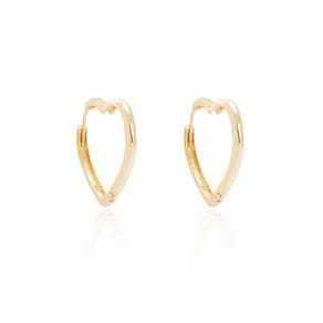Brinco De Coração Argola Banhado A Ouro 18 K