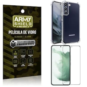 Kit proteção total samsung s22 plus com capa e película 3d