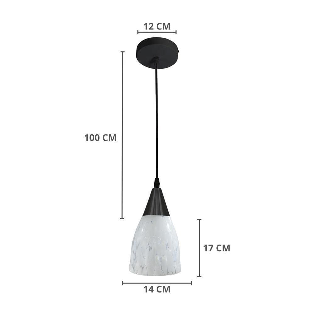 Lustre Pendente Taschibra Vicenza E27 Transparente Leitoso Bivolt Prata