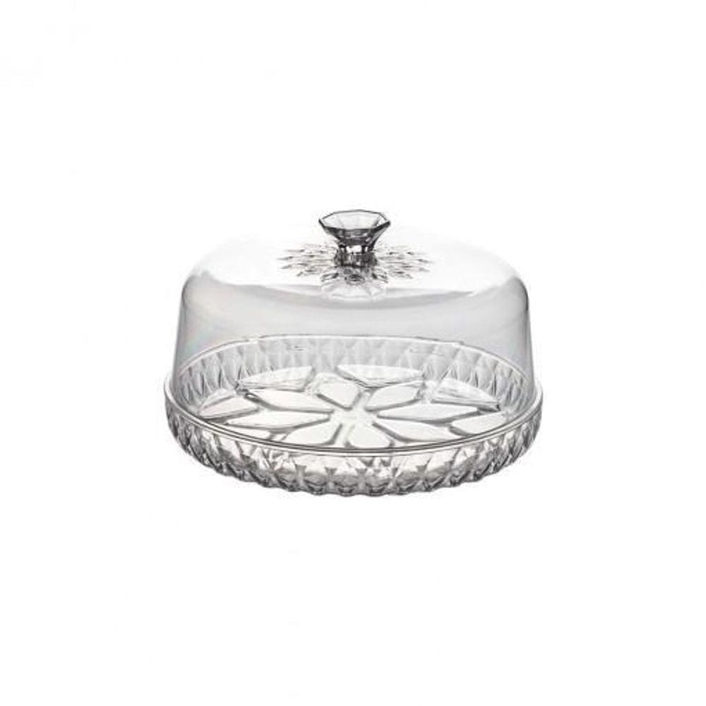 Queijeira acrílica cristal glamour incolor plasútil