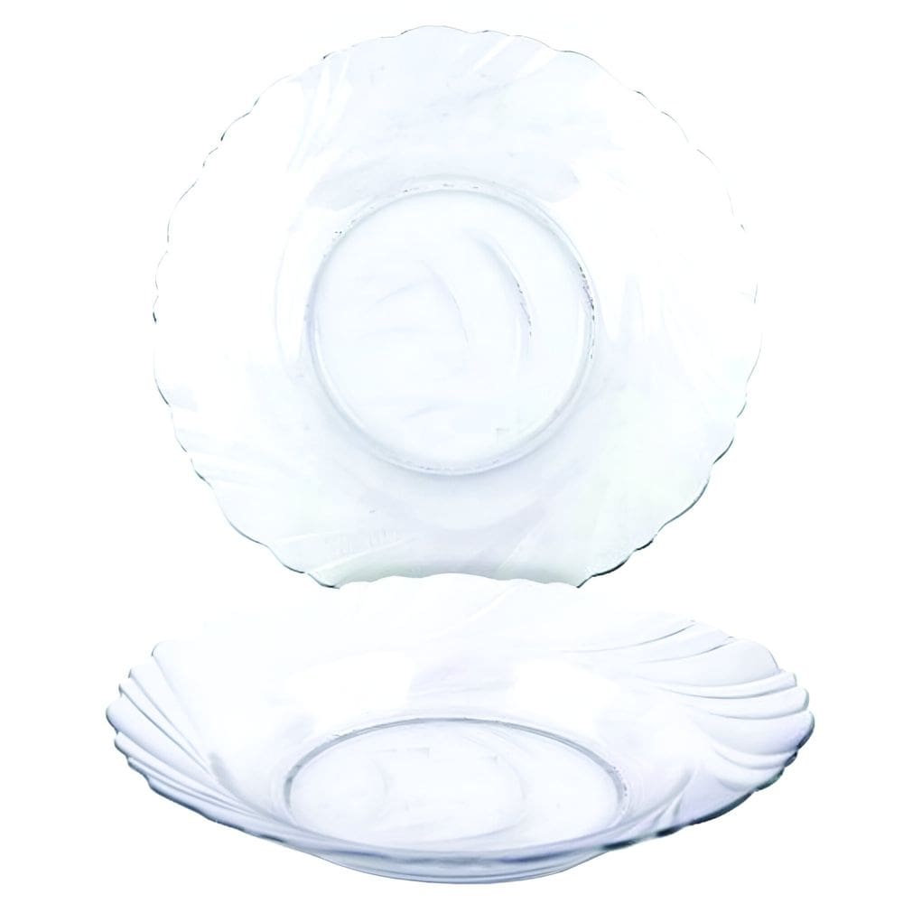 Kit Jogo Pratos Fundo Sopa Transparente 8 Peças 22,5cm