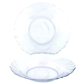 Kit Jogo Pratos Fundo Sopa Transparente 8 Peças 22,5cm