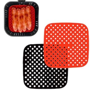 Protetor silicone air fryer fritadeira 19cm quadrado
