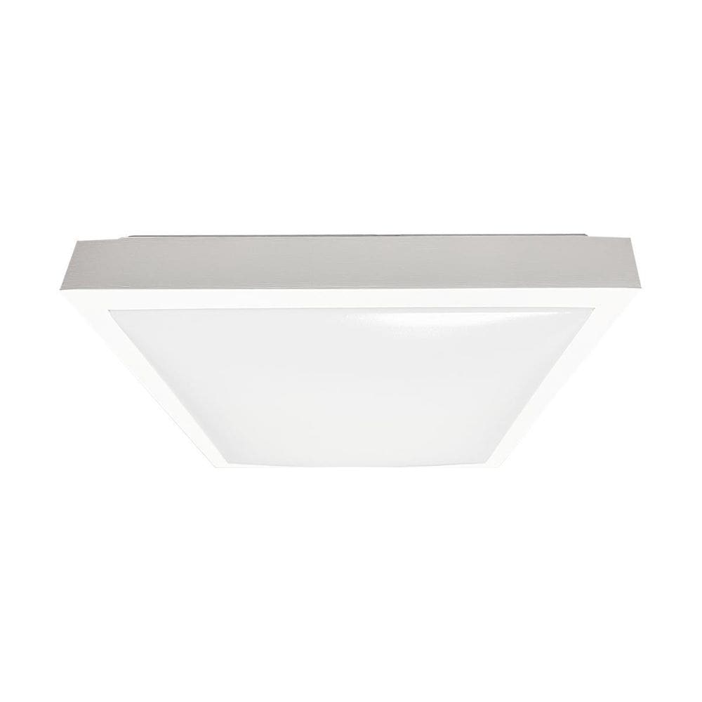 Plafon Sobrepor Alpha Led Luz Quente Quadrado Branco Moderno