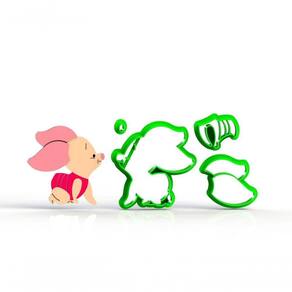 Cortador Ursinho Pooh - Leitão Corpo - Modular Tamanho 6 Cm