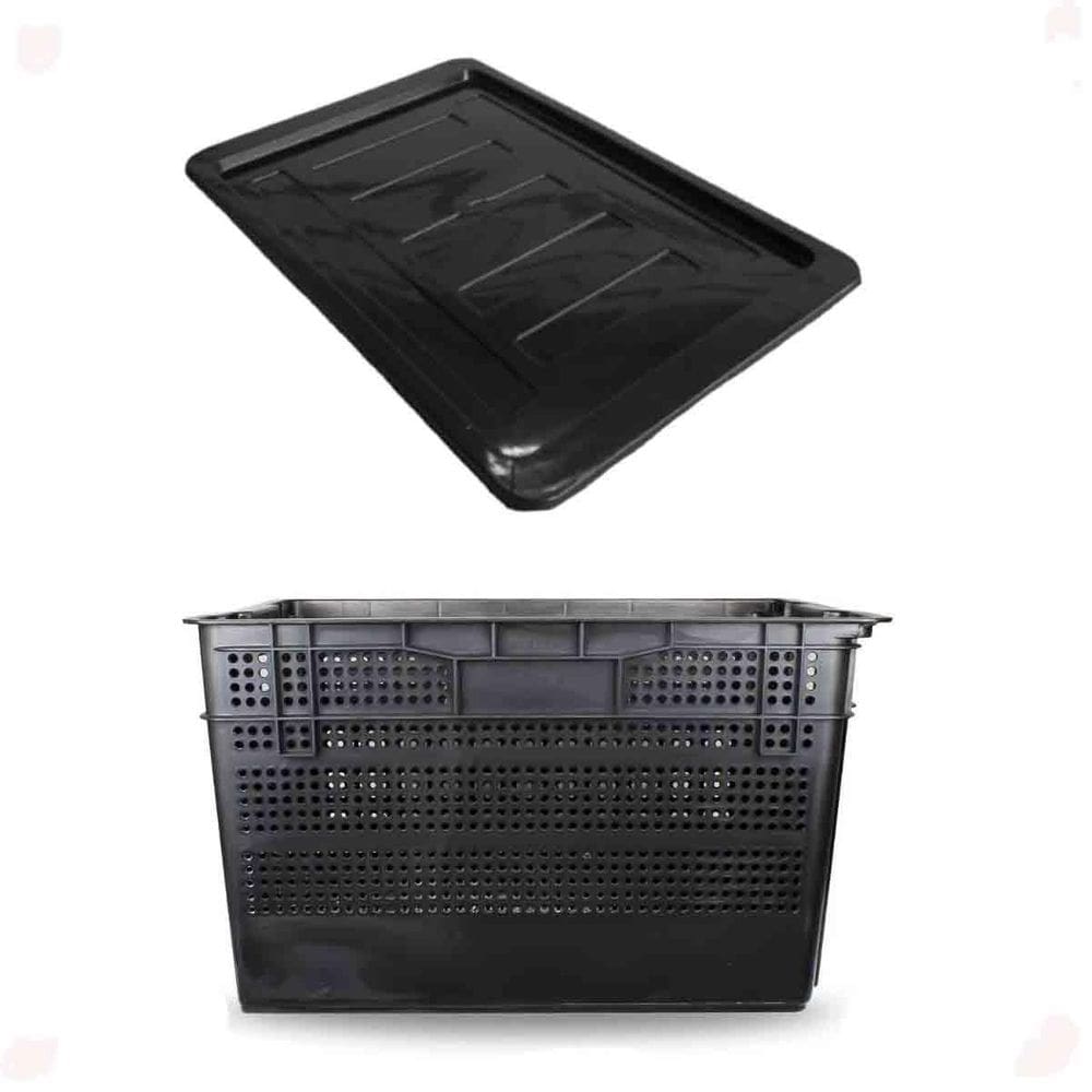 Organizador Multiuso Telada E Empilhável 60L Com Tampa