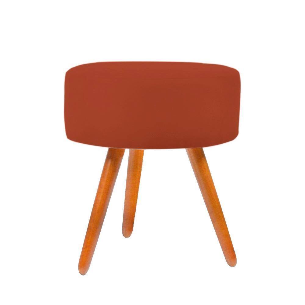 Puff Puf Banqueta Redondo Para Camarim Suede Pés Palito