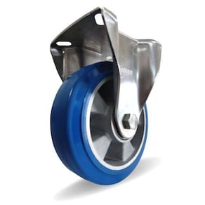 Rodizio Inox 8x2 Alta Resistência Elástico Azul Fixo 700 Kg