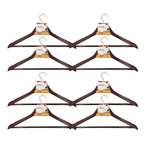 Kit 24X Cabides Madeira Marrom Gancho De Roupas Com Cavas