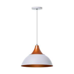Lustre Pendente Panamá Branco E Cobre Alumínio