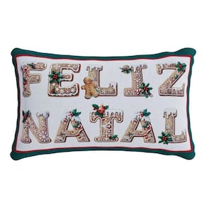 Almofada Natalina Baguete Biscoito Nevado 445519 35X55Cm