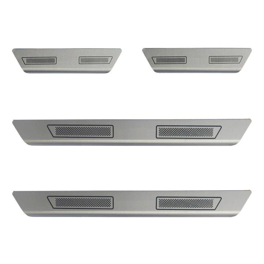 Kit soleira de porta aço inox escovado vw t cross todos anos