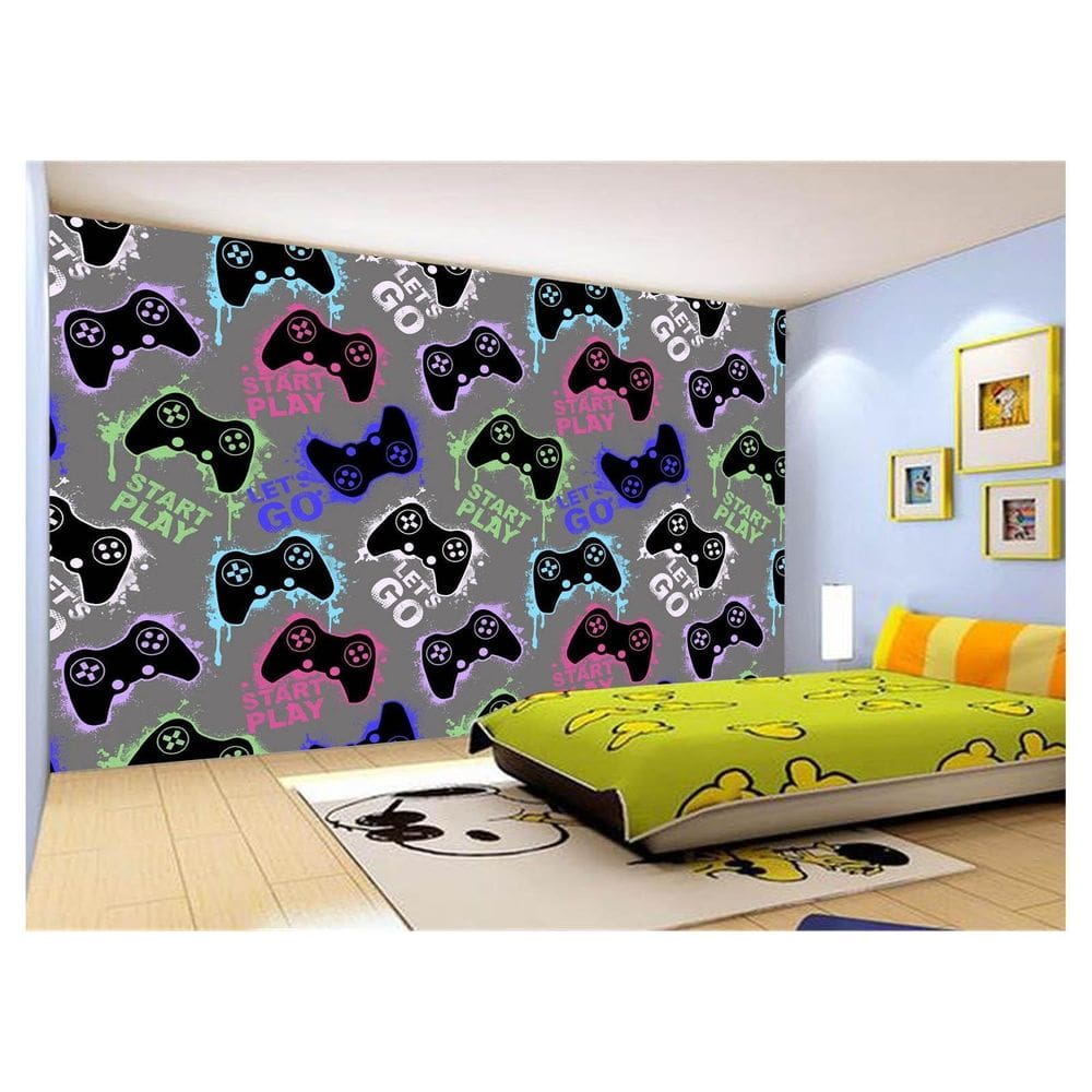 Papel De Parede 3D Infantil Controle Game Jogo 3,5M Azs289