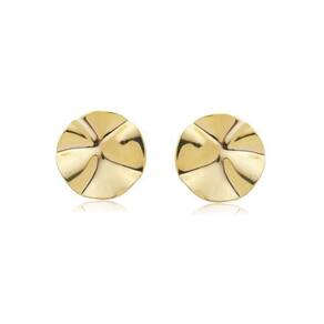 Brinco Martelado Orgânico Redondo Folheado A Ouro 18K