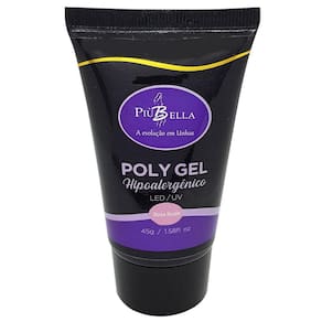 Unhas De Gel Polygel Piubella Hipoalergênico Rosa Nude 45G