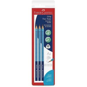 Lápis preto triangular grip 2001 two tone azul blcom 03