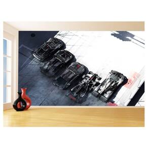 Papel De Parede 3D Carros Competição Pista Jogo 3,5M Car358